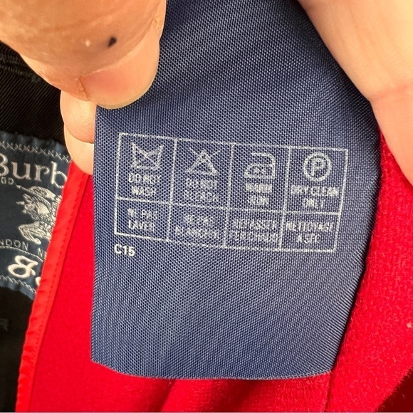 BURBERRY (Vintage Burberrys) 100% Wool Single Breasted Top Coat w/Red wool - Picture 6 of 14